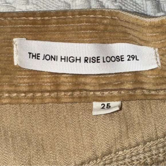 Aritzia Denim Forum The Joni High Rise Loose 29L Beige Corduroy Pants, size 25 - Picture 8 of 9